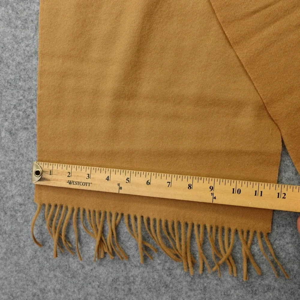 Camel Tan Wool Scarf Mens Winter Fringe Muffler TRADITIONAL WINDSOR HOUSE 12x50